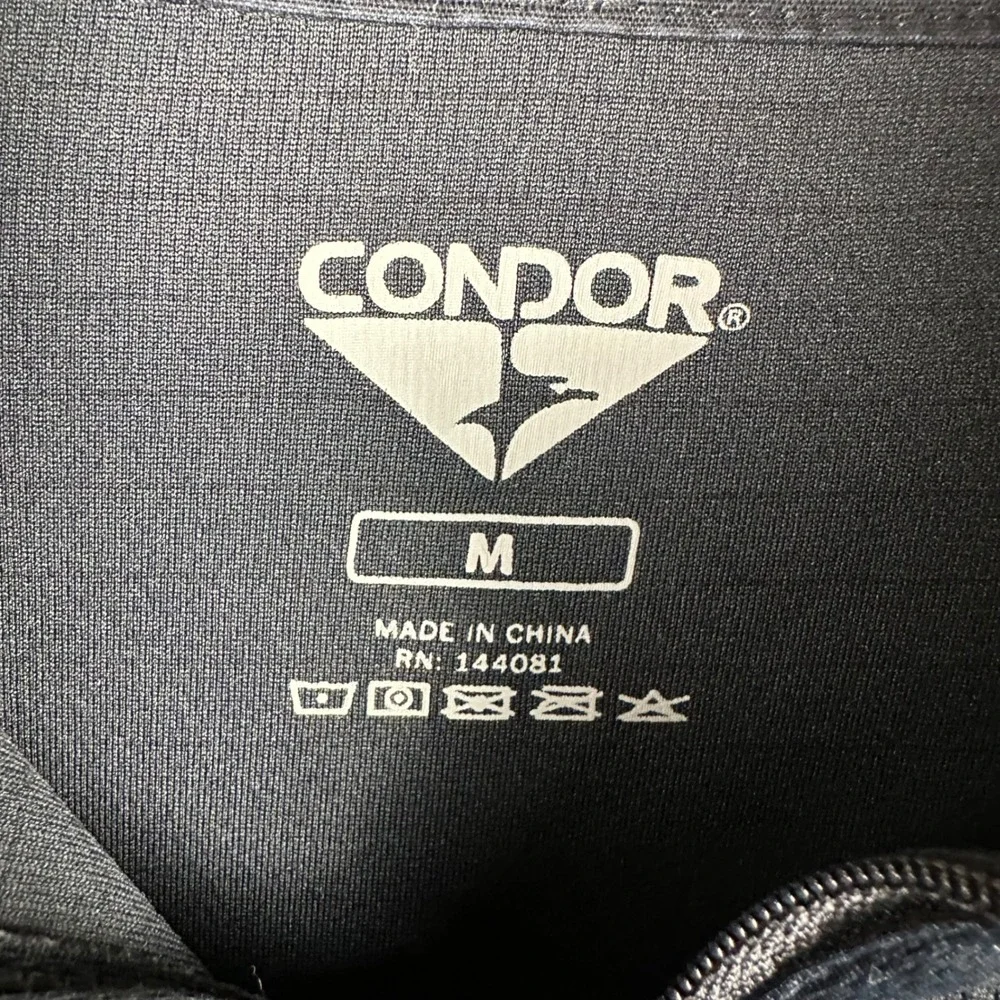 Condor Mens Short Sleeve Combat Shirt Black Tactical Ripstop 1/4 Zip Size Medium